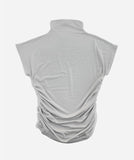 Side Shirring High Neck Tee