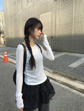 [1+1][MADE] Hanky Tencel Layered See-through Long Sleeve T-Shirt