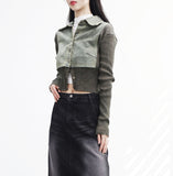 Hoppen Layered Denim Shirt