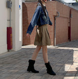 Donic Vintage Washing Pintuck Denim Cropped Jacket
