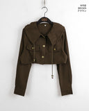 Peep Y2K String Button Collar Short Jacket