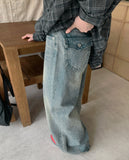 Meiku Carina Pocket Washed Denim Pants