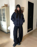 Coron Duffle Balloon Over Fur Hood Zip-up Padding