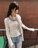 Ronil Punching Button U-Neck T-Shirt