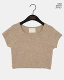 Bren cap sleeved cropped short-sleeved knit