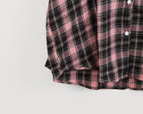 Deva vintage check brushed outer long sleeve shirt