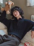 Rubin Cable Henley Neck Knit