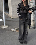 Dinky striped knit muffler set