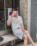 Snapd Round Short Sleeve Cardigan