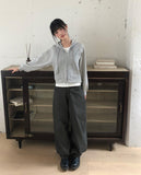 Cookie Stripe Cut Balloon Fit Wide Cotton Long Pants