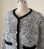 Cove Color Matching Wing Knit Jacket Cardigan