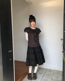 Lupek Ribbon Check Short Sleeve Blouse