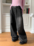 Holden Side Pintuck Washing Denim Long Wide Pants