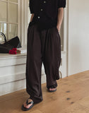 Royden Drape Two-Tuck Wide Slacks