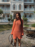 Mandarin Unbalanced Long Knit