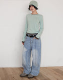 SEAM WASHED WIDE DENIM