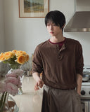 Deck Stitch Henley Neck Long Sleeve Tee