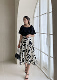 Arta Pattern Banding Flare Skirt