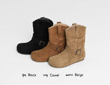 Caddinton Buckle Suede Short Boots