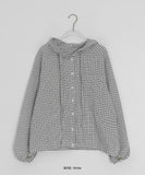 Attil check hood long sleeve shirt