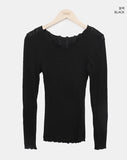 Burin Punched Wavy V-Neck Knit