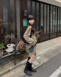 Eoseun Denim Wash Mini Skirt