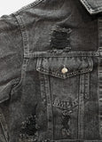 Grunge dark denim short jacket