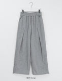 [unisex] Helkan Keyring Pintuck Banding Wide Pants