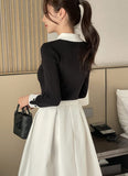 Siez Color Matching Button Collar Knit