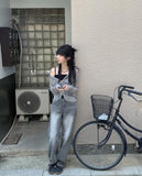 Tutu Gray Washing Denim Wide Pants