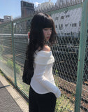 Dove Off-Shoulder Long Sleeve Knit