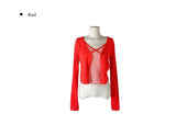 Cotter Punching Stripe Sleeveless Cardigan Set