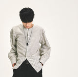 ROUND NECK CHECK SHIRT