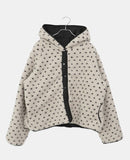 Bor Dot Hood Fleece Fluffy Overfit Jumper