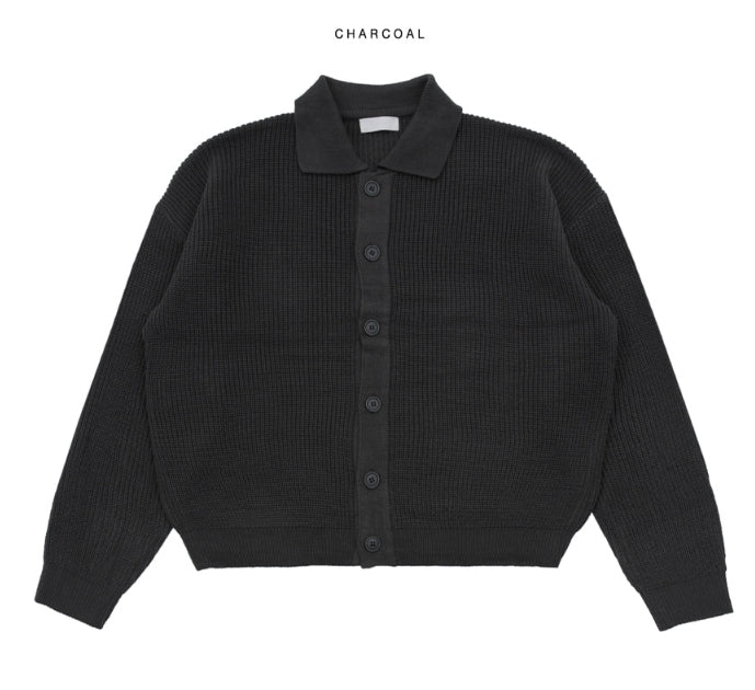 【MODERNIF】Uni Collar Knit Cardigan modernif (モダンイフ) - ユニカラーニットカーディガン / Uni
