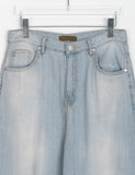 Nyuil Summer Washing Wide Light Blue Denim Pants