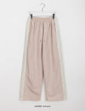 Shoeton track color matching banding wide pants