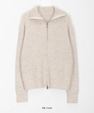 Loven two-way mix knit zip-up cardigan