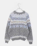 Feeder Nordic Snowflake Hairy Knit Cardigan