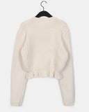 Benson waffle frill knit cardigan