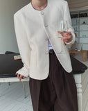 Shaki Tweed Round Jacket