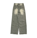 Renpi washed wide denim pants