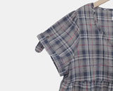 Selmin Check Short Sleeve One Piece