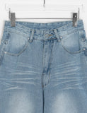Hamens Washing Denim Wide Pants