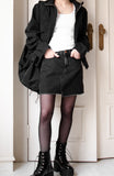 Midi Unbalance Denim Skirt