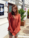 Drawn linen blend knitwear