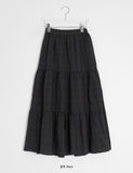 Konomi Check Banding Long Skirt