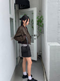 Wort Vintage Washing Leather Crop Blouson Jacket
