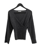 Colin V-neck Wrap Button Wool Knit