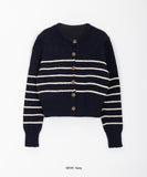 Ketil stripe round knit cardigan